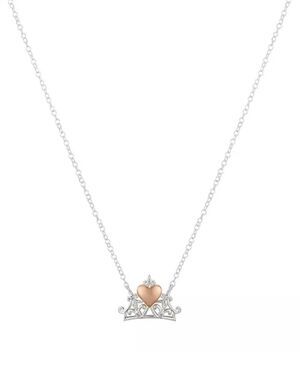 Disney Tiara Pendant Necklace Princess Crown 14K Gold Plated Chic Fashion NEW